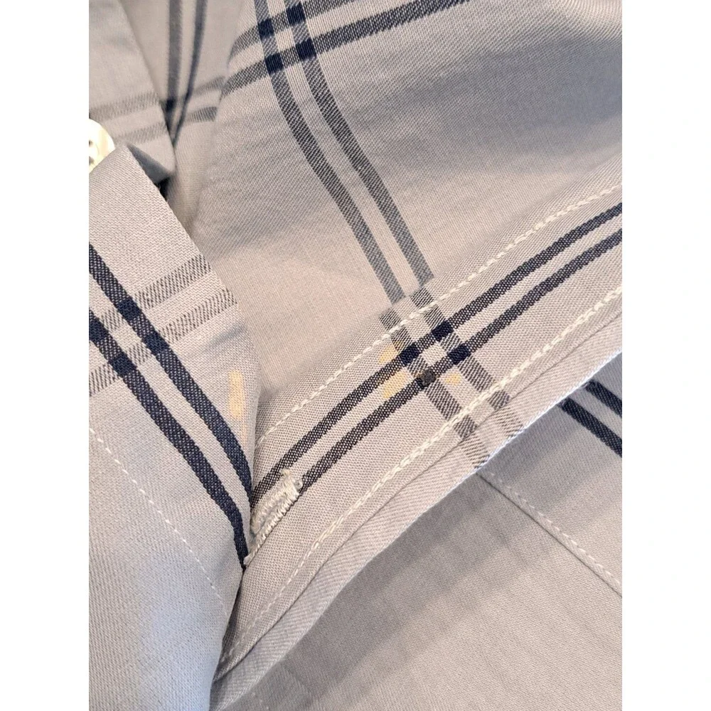 Brooks Brothers Regent Fit Mens Large Blue Plaid Button Down Shirt 100% Cotton